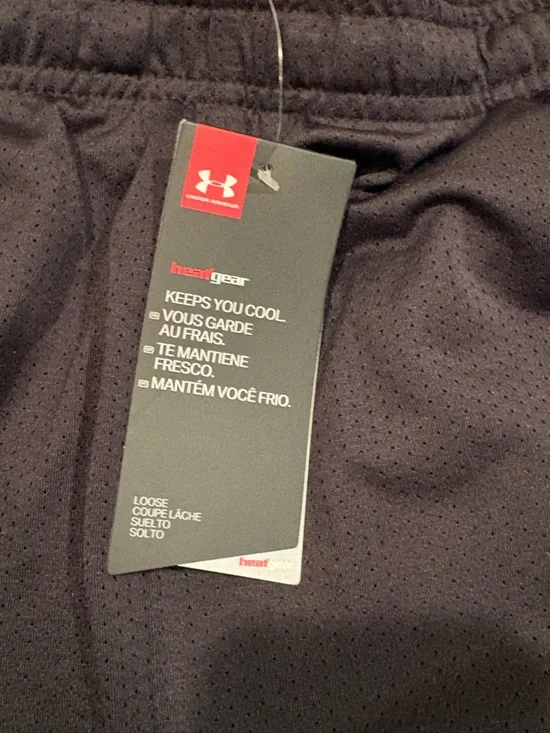 NWT Under Armour Men’s Navy Athletic Shorts - Picture 2 of 3